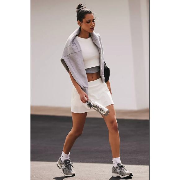 (L) NWT $70‎ Free People Hot Shot Skort Set White Size Large - Picture 6 of 6